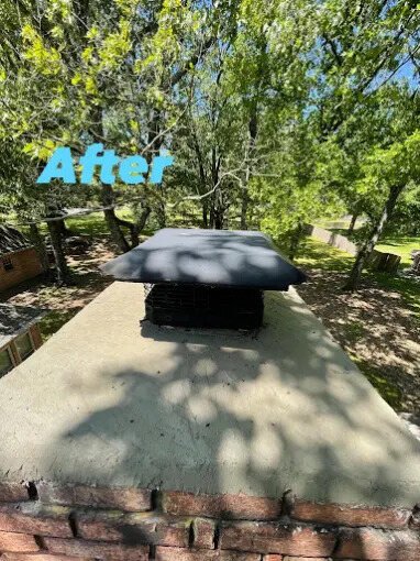 New chimney cap and crown after service by Chimney Works