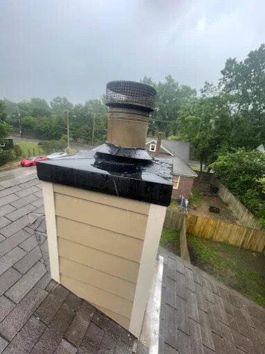 New chase cover on a sided chimney chase