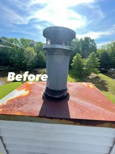 Rusted chase cover before replacement