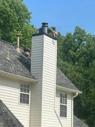 Brick chimney inspected by Chimney Works in the Olive Branch, MS area
