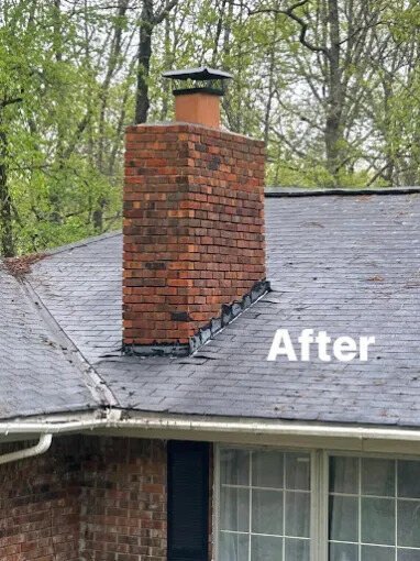 Chimney and roof after cleaning by Chimney Works