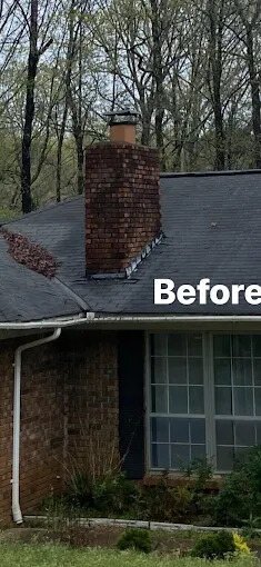 Roof and chimney before cleaning