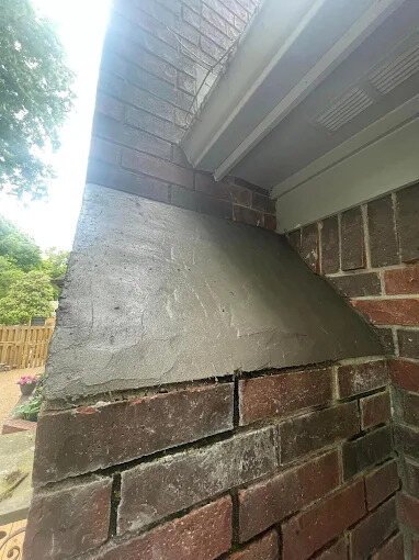 Chimney shoulder masonry repair