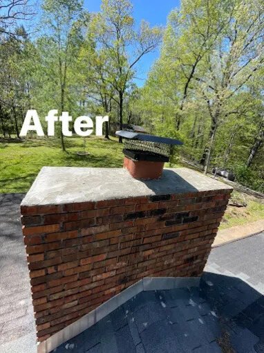 Brick chimney after rebuild by Chimney Works