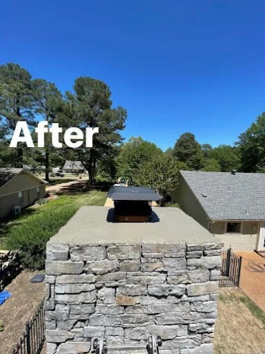 Stone chimney after restoration by Chimney Works
